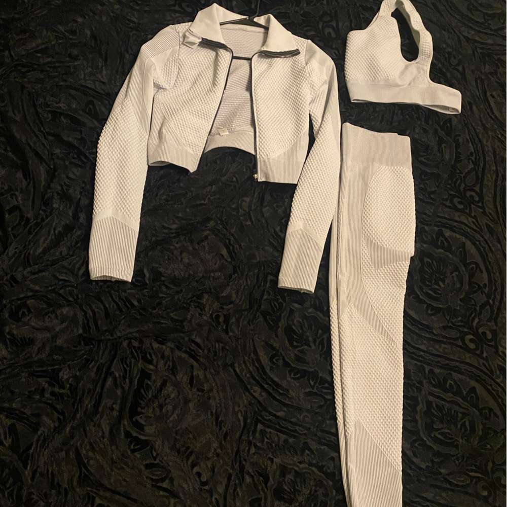 Grey Women’s waffle texture activewear set